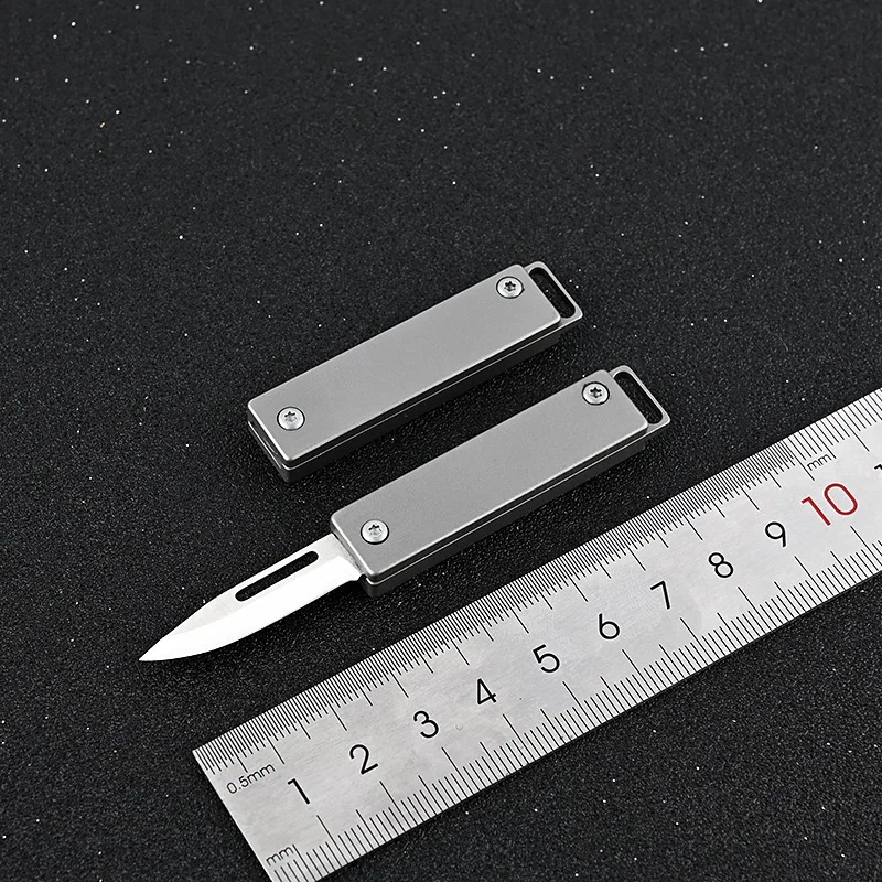 Titanium Alloy Mini Folding Knife Spin Handle Cutter Portable Keychain Pocket Knife Unboxing Multifunctional EDC Tools Gift