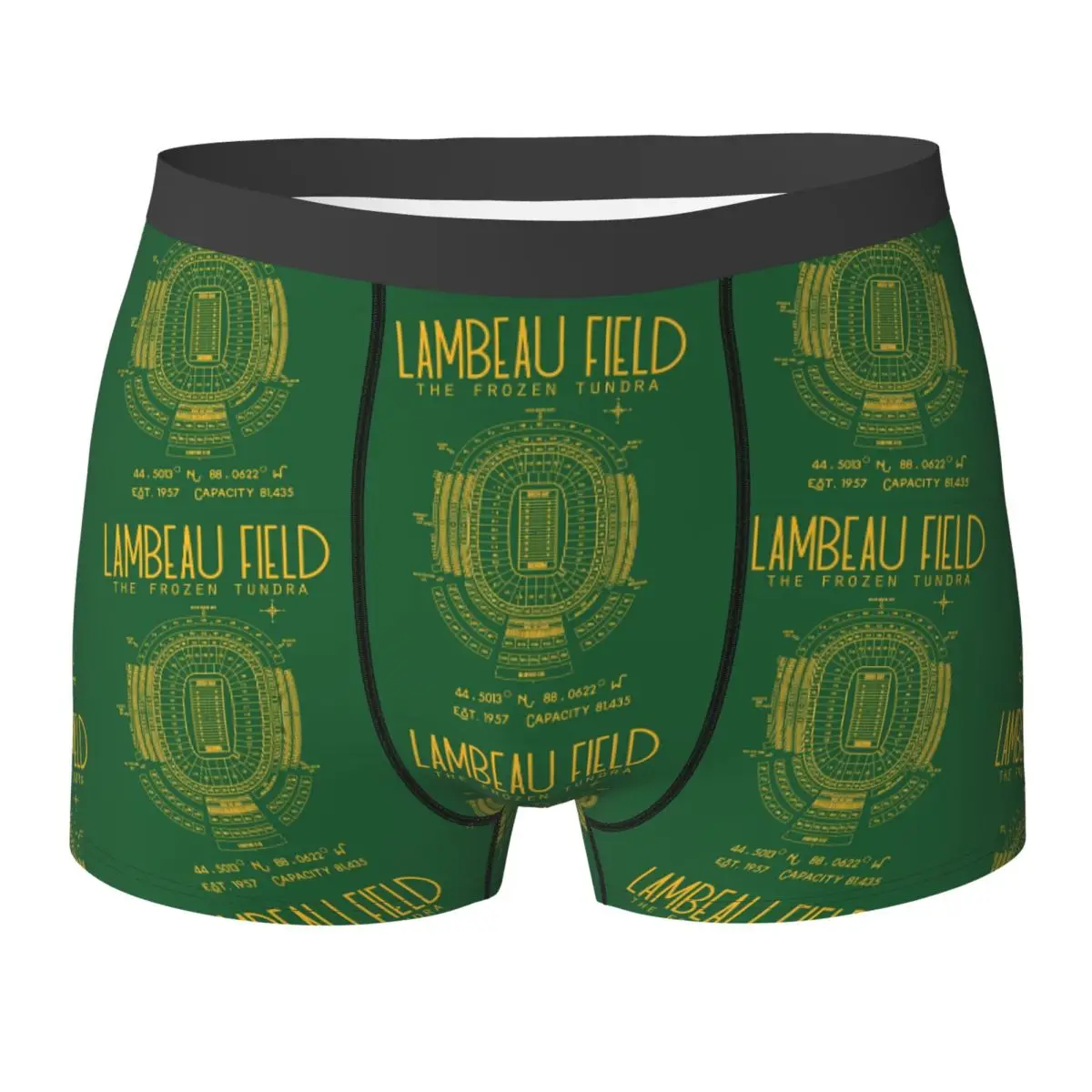 Boxer Underpants Shorts Green Bay Packers Lambeau Field Stadium Panties Male Ventilate Underwear for Homme Man Boyfriend Gift