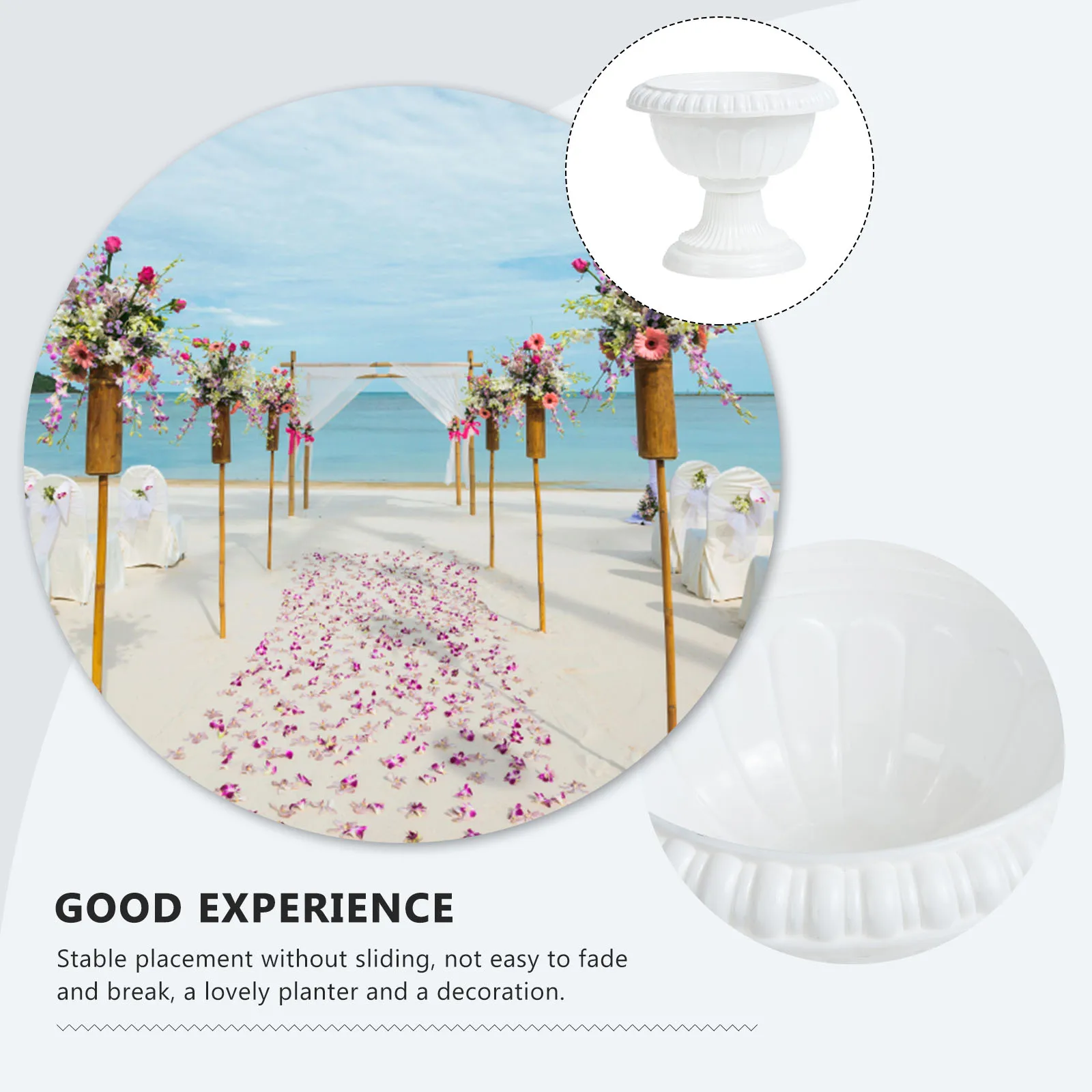 

European Style Flower Pots Front Porch White PP Planter Wisteria Artificial Plants Waterproof Household Decor Wedding Ceremony