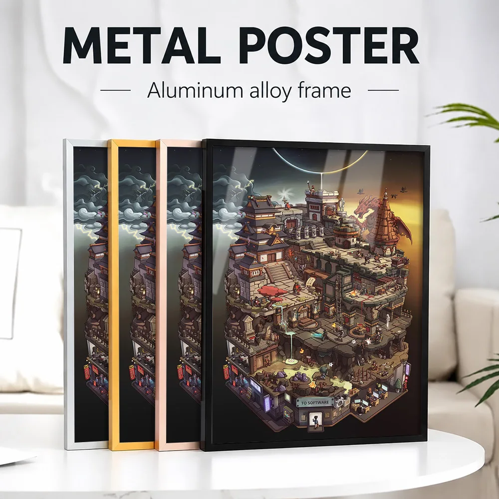 Convergence Framed Metal Poster Personalized Photo Refined Gallery Style Wall Art For Living Room And Bedroom Anniversary Gift