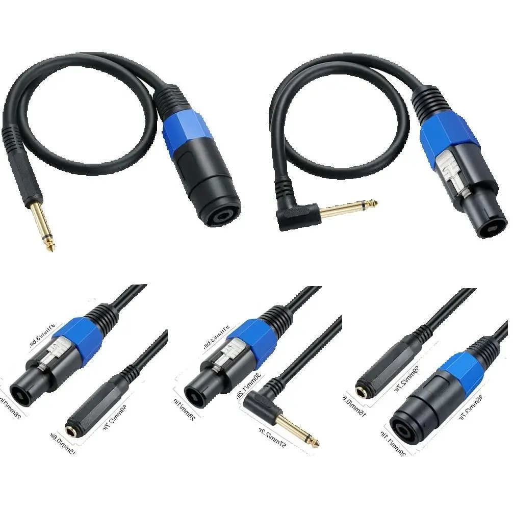 

Speakon SOUND to 1/4" 90 degree 6.35mm 6.35 Plug Mono Speaker Male to Female Cable for DJ/PA Speaker Cord with Twist Lock 50cm