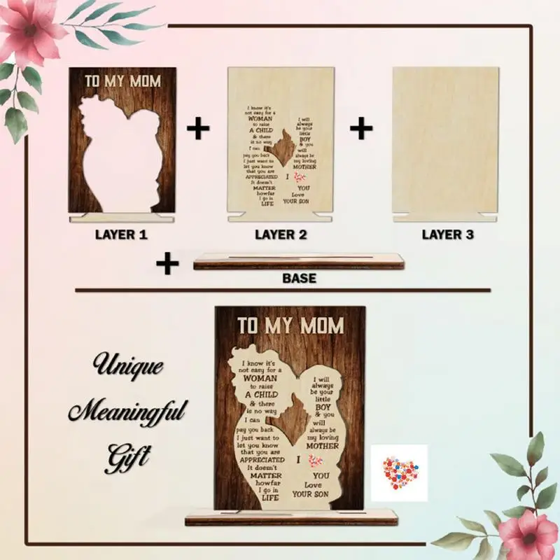 علامات خشبية لعيد الآباء منقوشة لأمي، علامة مركزية مدروسة محفورة لطاولة غرفة المعيشة وعيد الأم والأب