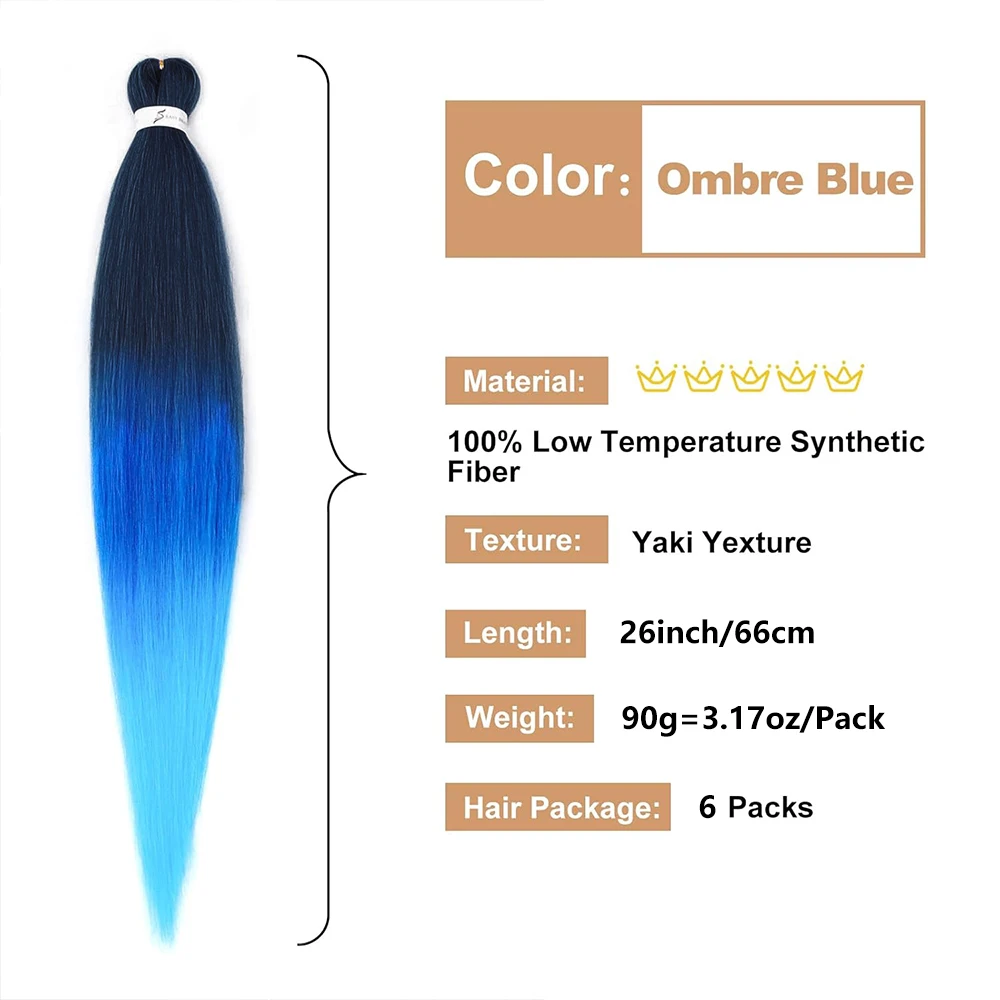 브레이딩 헤어 프리 스트레치 천연 이지 트위스트 브레이드 EZ 브레이딩 헤어 26인치 뜨거운 물 세팅 전문 합성 섬유