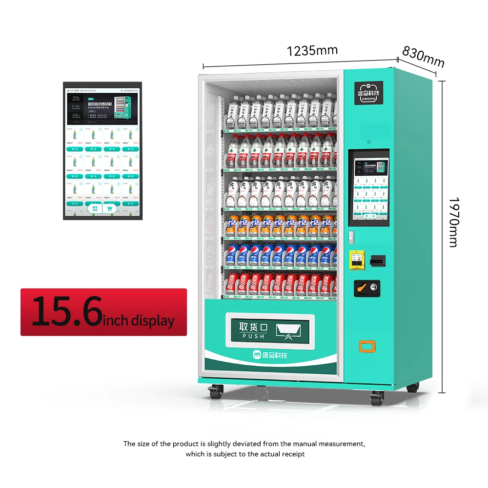 Single Small Cold Beverage Vending Machine Automatic Vending Machine for Snacks and Drinks Support QR Cash Credit Card Payment