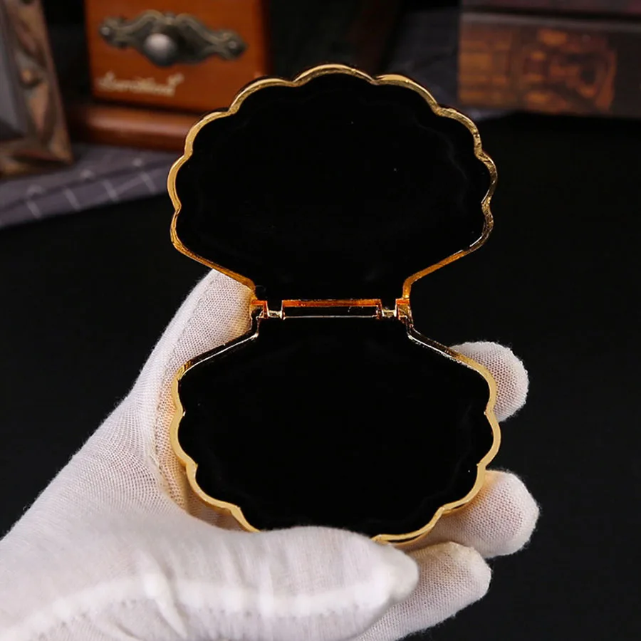 

Shell Jewelry Box Golden Shells Shaped Earring Ring Storage Case Organizers Decorative Holder for Necklace Pendants Accessories
