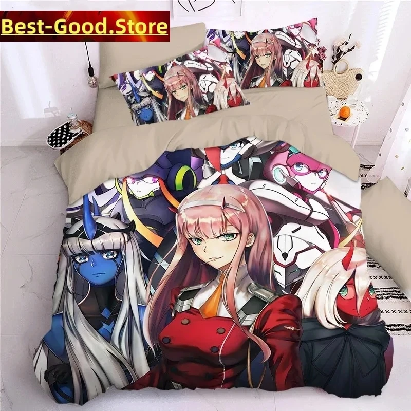 

Darling In The Frank XX Bedding Sets Japan Anime Game Figure 3D Printed Duvet Cover Sets Twin Queen King Single Size Bedclothes