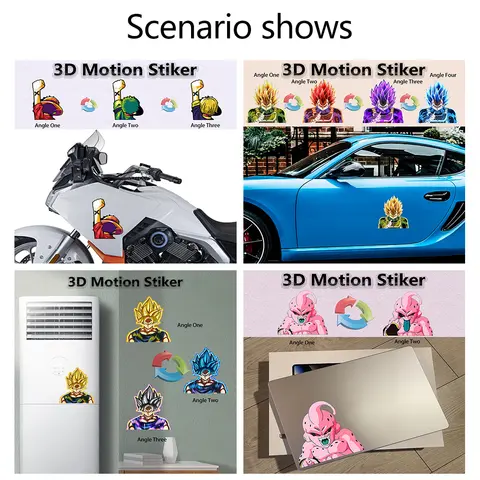 3D-animeklistermärken Dragon Ball Z Majin Buu självhäftande rörelsedekaler för bilar, bärbara datorer, kylskåp, motorcykel etc. 8 best sales Drakboll bilklistermärke - №7