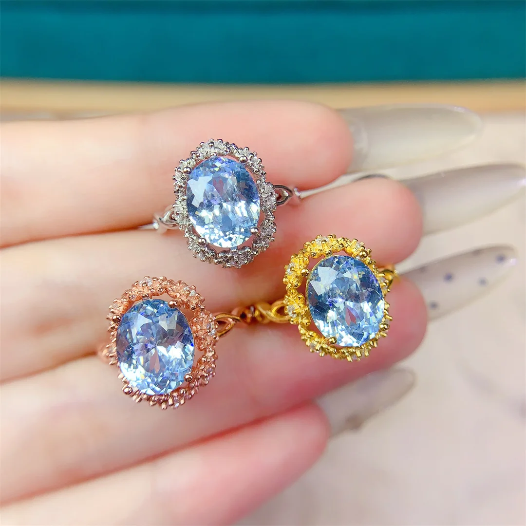 

Natural Topaz 925 Silver Ring Luminous Ladies Jewelry for Evening Events Daily Elegance Handcrafted with Brilliant Gemstones