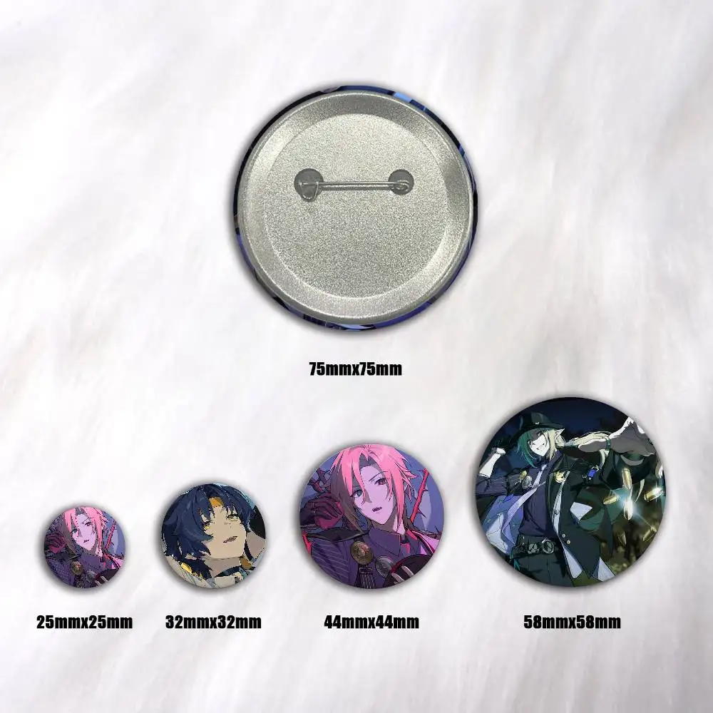 A-Z-Zenless Zone Zero Hugo Round Snap-in Brooches Rock Band Lapel Pins Badges Fan Collection Accessories Jewelry Handmade Gifts