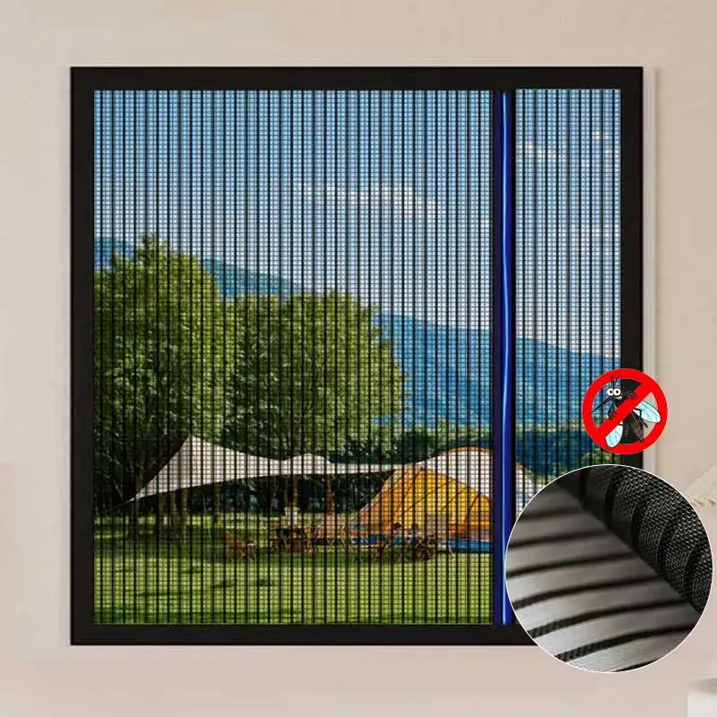 

Магнитная москитная сетка с боковым открыванием, полосатая, самоклеящаяся, невидимая, для окон, съемная, моющаяся, без сверления