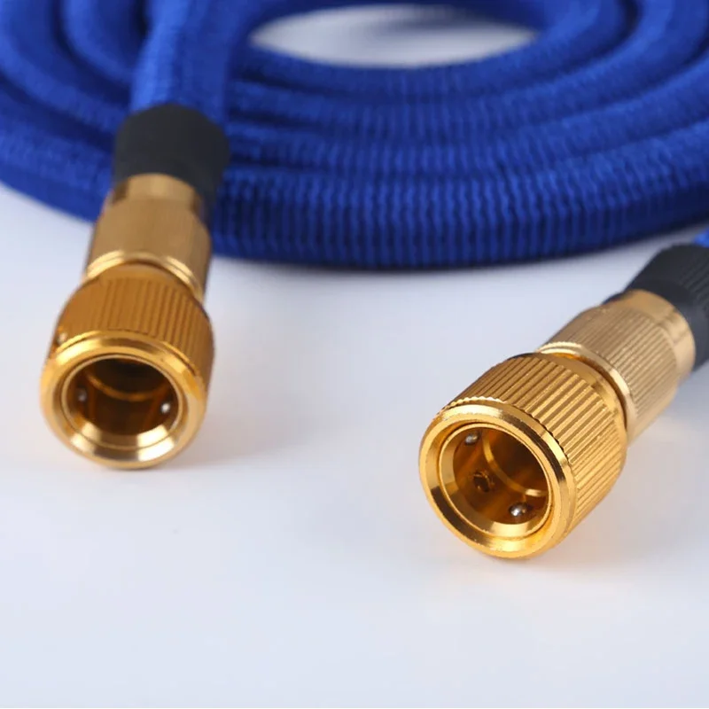 For Water Plated Copper Household Garden Water Hose 3 times telescopic TPE car wash water hose magic telescopic