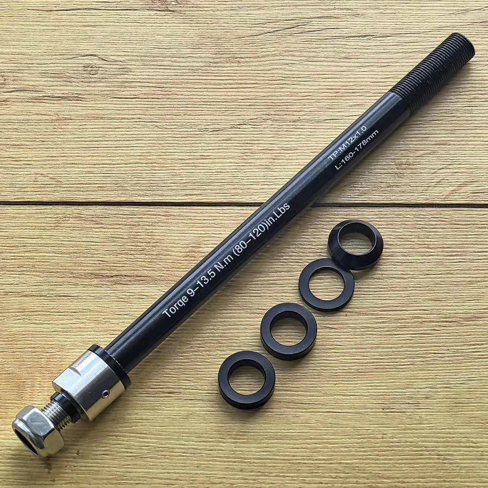 M12 Pitch1.0/1.25/1.5/1.75mm Bicycle Trailer Thru Axle Cargo Trailer Kid Trailer Thru Axle  160-178mm Bike Trailer Hitch Axle