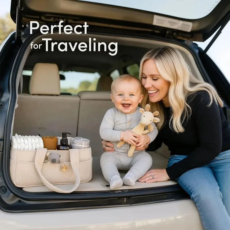 Diaper Bags Baby Nappy Bag for Newborn Stuff Diaper Baby Diaper Organizer Kids Car Stroller Container Bag Nursery Caddies Basket