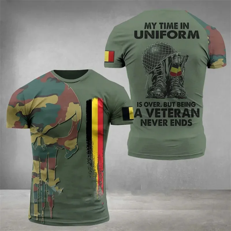 

Belgium Flag Camo 3D Printed T-shirt For Men Kids Camouflage Graphic T Shirt Belgian Casual Sports Tops Tees Male Clothes