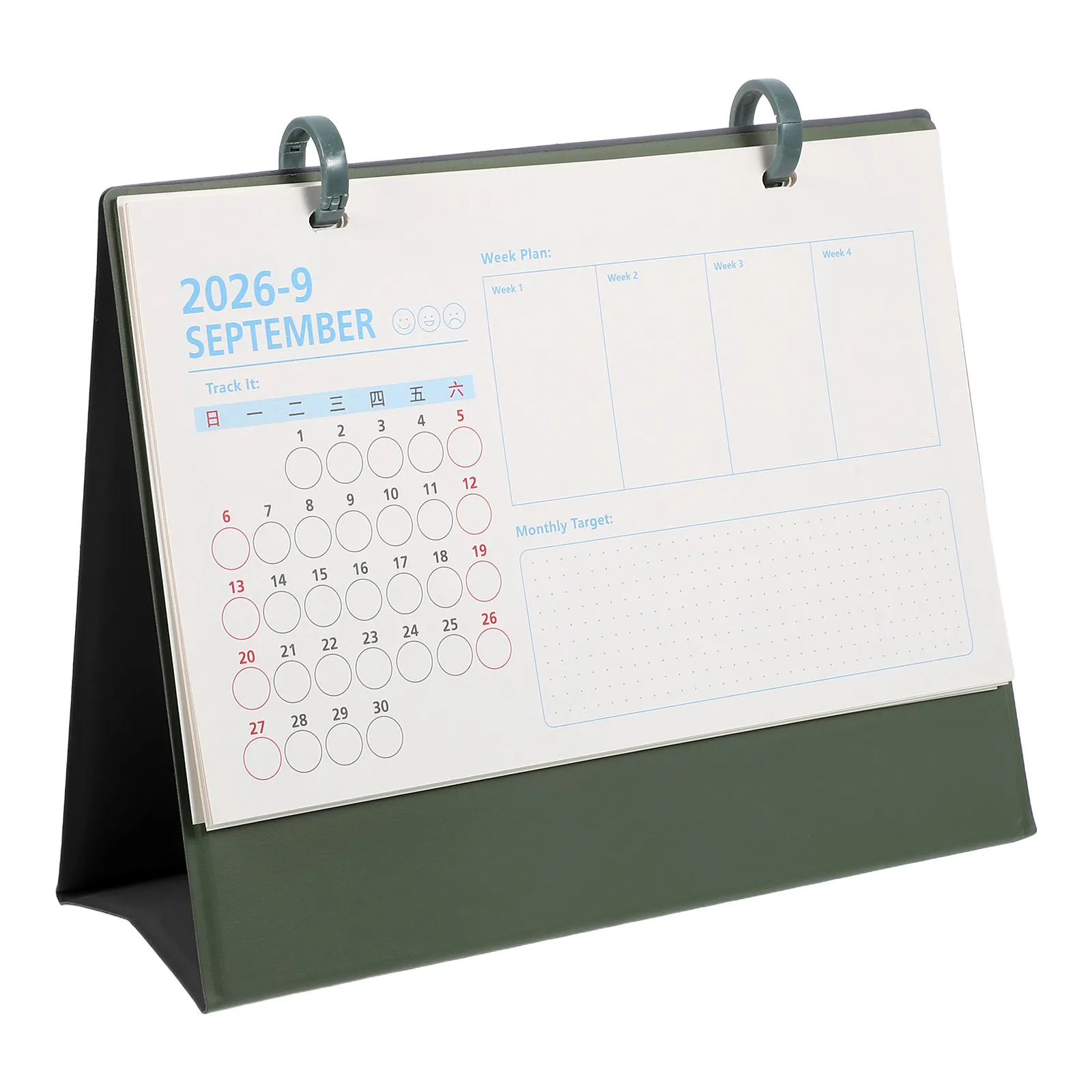 2026 Horse Desk Calendar Mini Decorative Desktop Calendar Planner Green Standing Monthly Organizer Portable Office Supplies