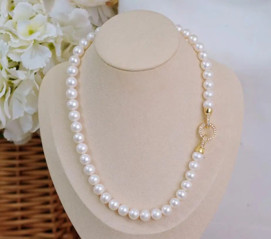 

AAAA Pearl Necklace 18Inch White Beaded Necklace Fashion For Women Accessories 072307