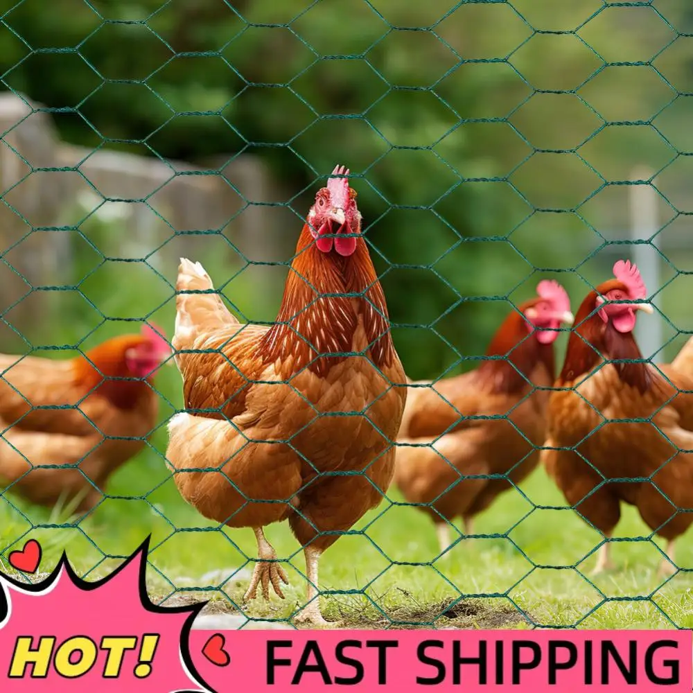 

Chicken Wire 39.37x1200in Hexagonal Mesh Chicken Coop Rabbit Wire PVC-Coated Chicken Wire Fence Netting Garden Poultry Netting