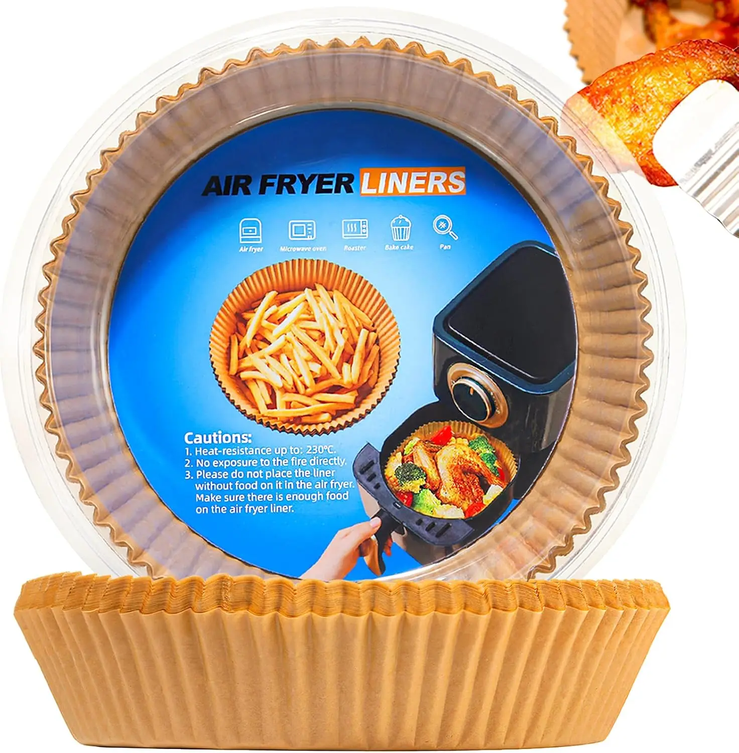 

200 шт. бумажных вкладышей для аэрофритюрницы, антипригарный пергамент для корзин объемом 4-8QT, масло- и водостойкие