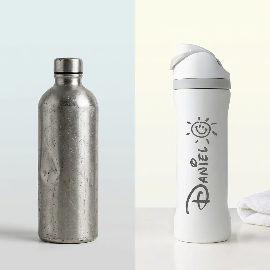 Custom Name Surfing Girl Beach Water Bottle Personalized Double Wall Stainless Steel Thermos, Birthday Gift for Women Beach Love view 5