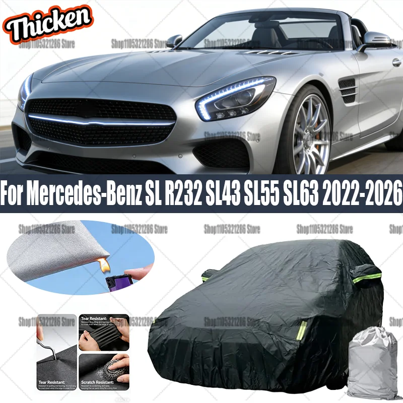 

For Mercedes-Benz SL R232 SL43 SL55 SL63 2022-2026 Full Car Covers Outdoor Sun Anti UV Rain Snow Dust Protection Oxford Cloth
