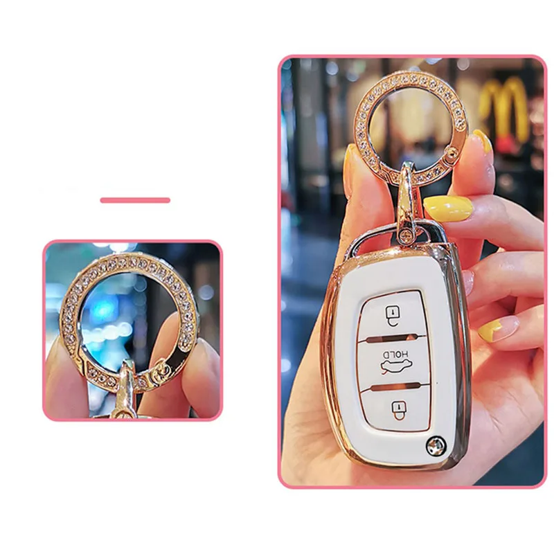 TPU Flip Key Car Key Case Cover for Hyundai I20 IX25 IX35 IX45 I10 I20 I30 HB20 Elantra Solaris Sonata Santa Fe Sport Tucson