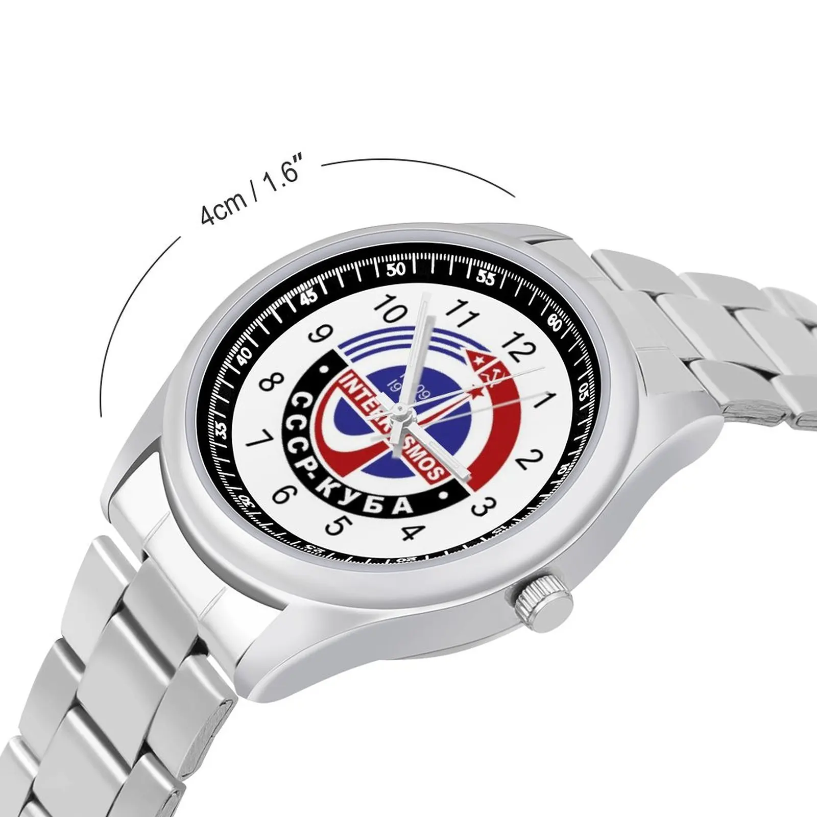 CCCP INTERKOSMOS Soviet Space Program Quartz Watch Science Promotion Cool Wrist Watch Stainless Boy Gym Design Wristwatch