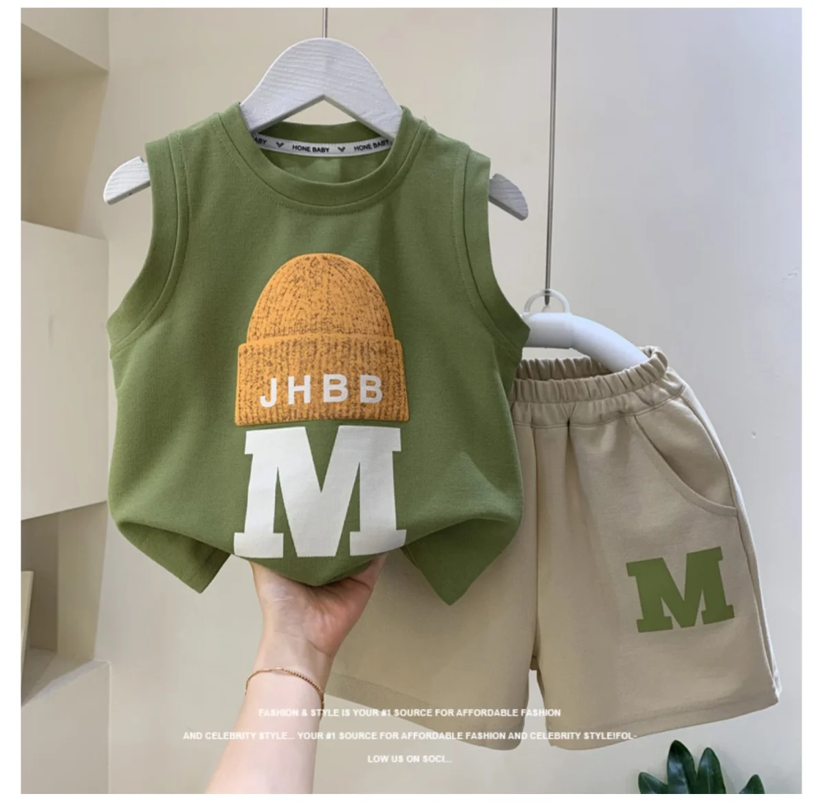 Kinderkleding Set Zomer 2024 Nieuwe Modieuze Jongens En Baby Mouwloze T-Shirt En Korte Broek 2-delige Set Kids Outfits