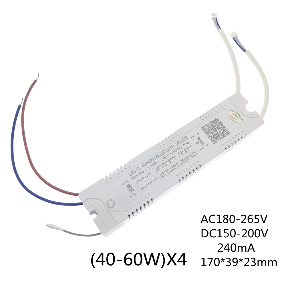 Driver de led inteligente 2.4g, 40w 50w 60w 80w 120w 240w 300w, controle remoto por aplicativo, fonte de alimentação, adaptadores de escurecimento e