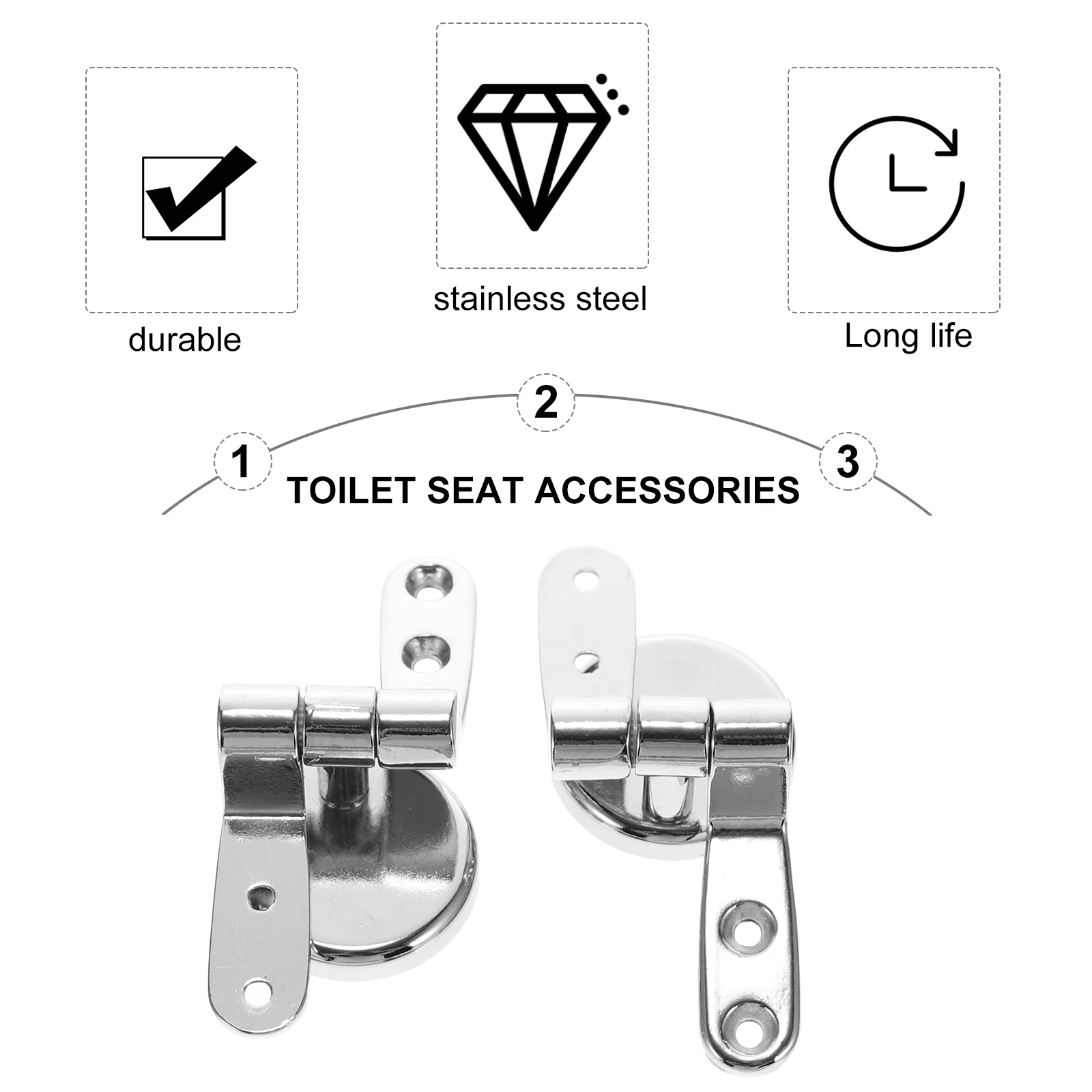 

1Set Toilet Seat Hinges Durable Metal Replacement Fixings Easy Install Toilet Seat Fittings Screw Kit Quick Release Hinge