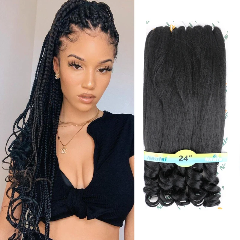 Extensões de cabelo Jumbo para trançar, Afro Twist, azul, Ombre, Super 5X, longo, Jumbo, tranças de caixa, 300 G/Pack