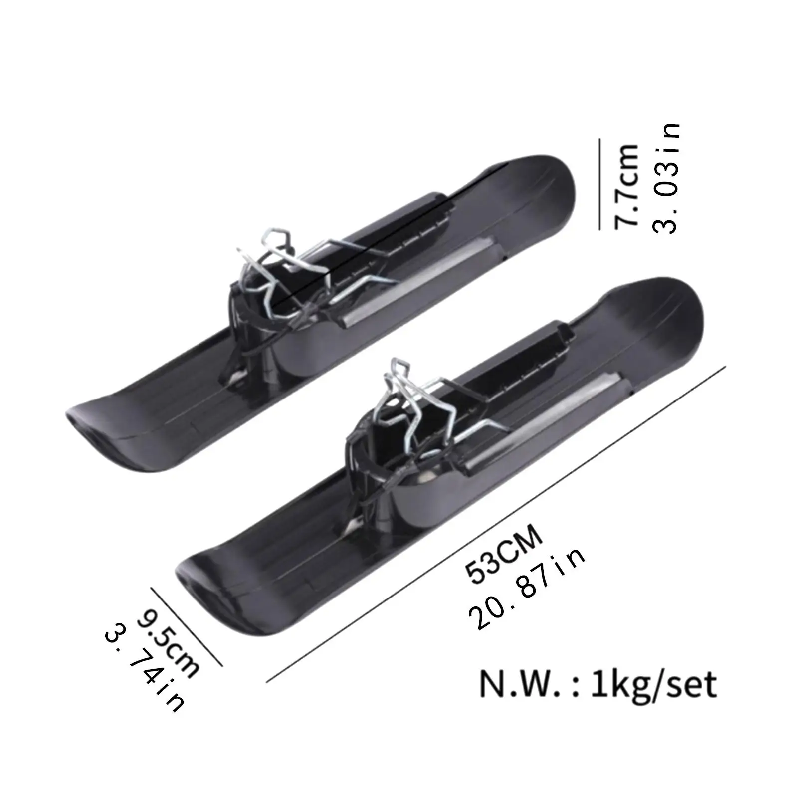 2x Snow Sledge Board Bike Snowboard Lightweight Snow Ski Skiing Board Ski Plate for Balancing Bike Disabled Wheelchair Scooter