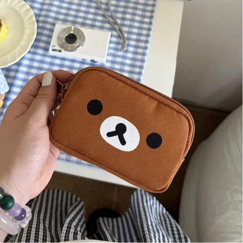 

Японская милая сумка Rilakkuma из ткани Оксфорд Ccd, сумка для хранения губной помады, красная сумка, кошелек для монет, сумка для карт, сумка для наушников, подарок