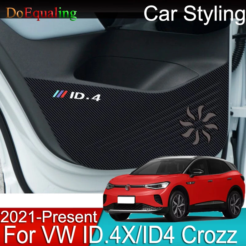 

For Volkswagen VW ID.4 X Crozz 2023 Door Co-pilot Glove Box Anti-kick Mat Dirty-proof Pad Stickers Cover Trim PU Garnish Trim