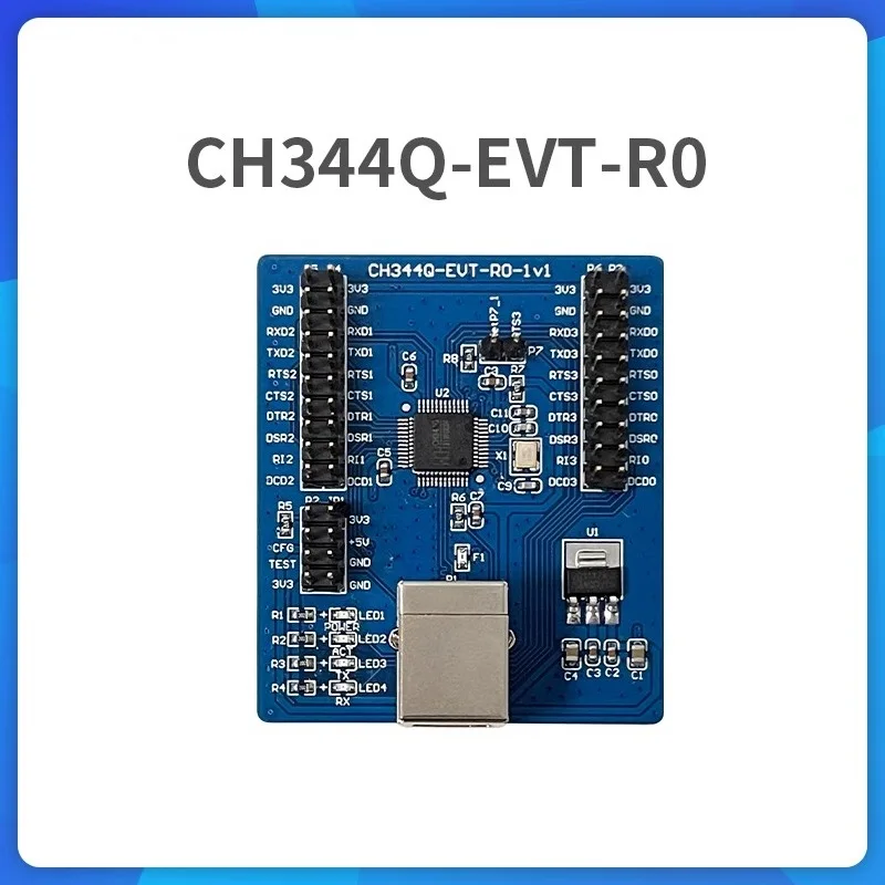 Placa de avaliação de chip serial CH344Q de interface USB para 4 canais TTL UART