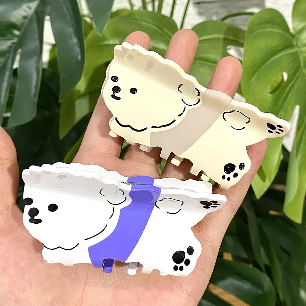 

Fashion Acetate Cartoon Teddy Dog Crab Hairpin Hair Clip Claw For Women Girls New Fashion Animal Barrettes Hair Accessories
