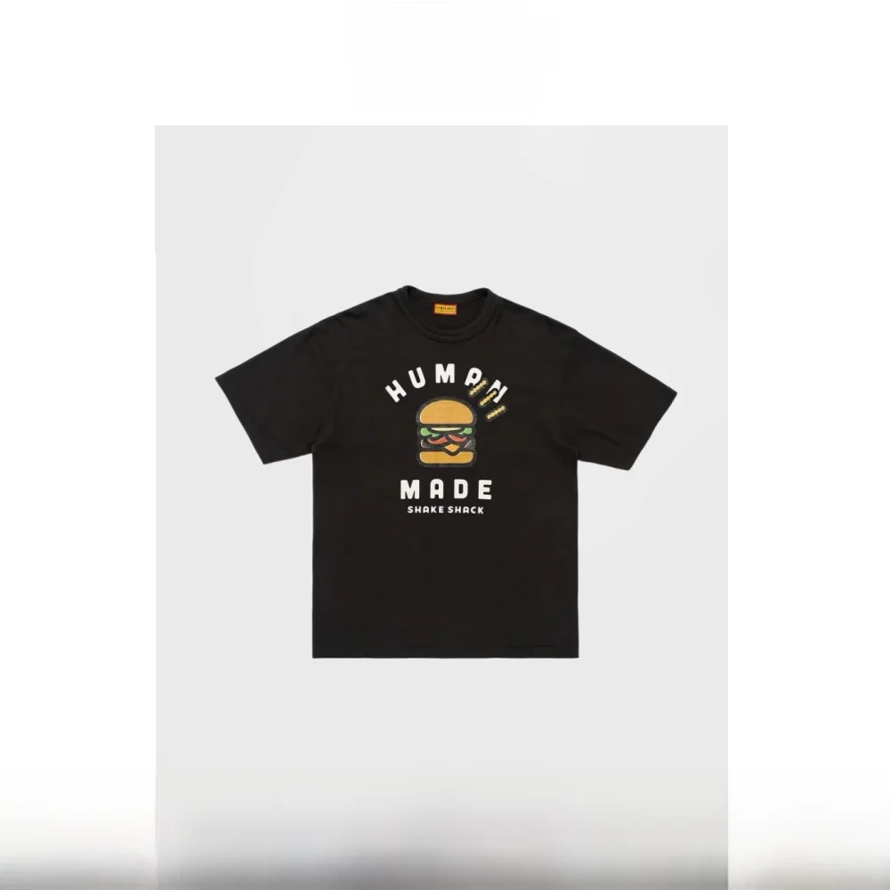 

Свободная футболка из бамбукового хлопка ort Sve ex, летний модный повседневный топ с узором гамбургера для мужчин и женщин