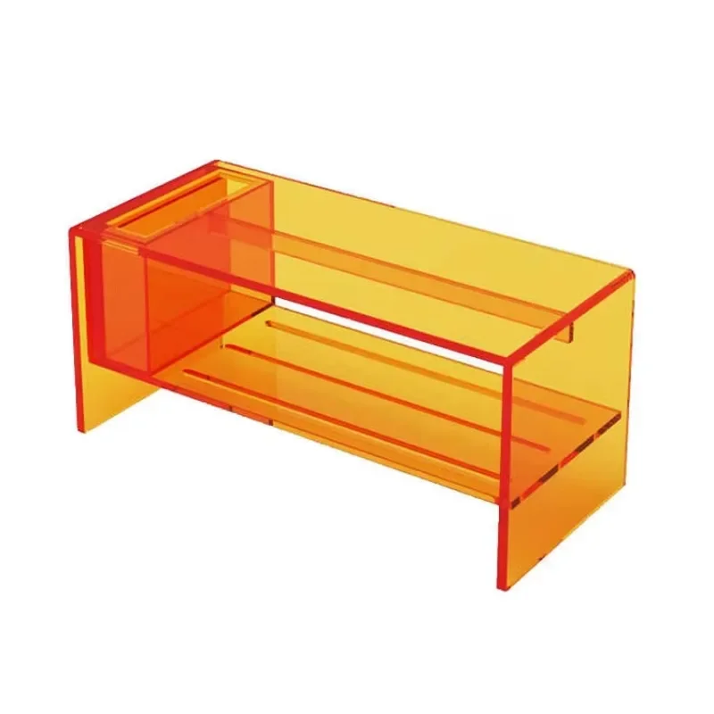 Modern acrylic coffee table with floating window sill design small bedroom bedside computer table household living room