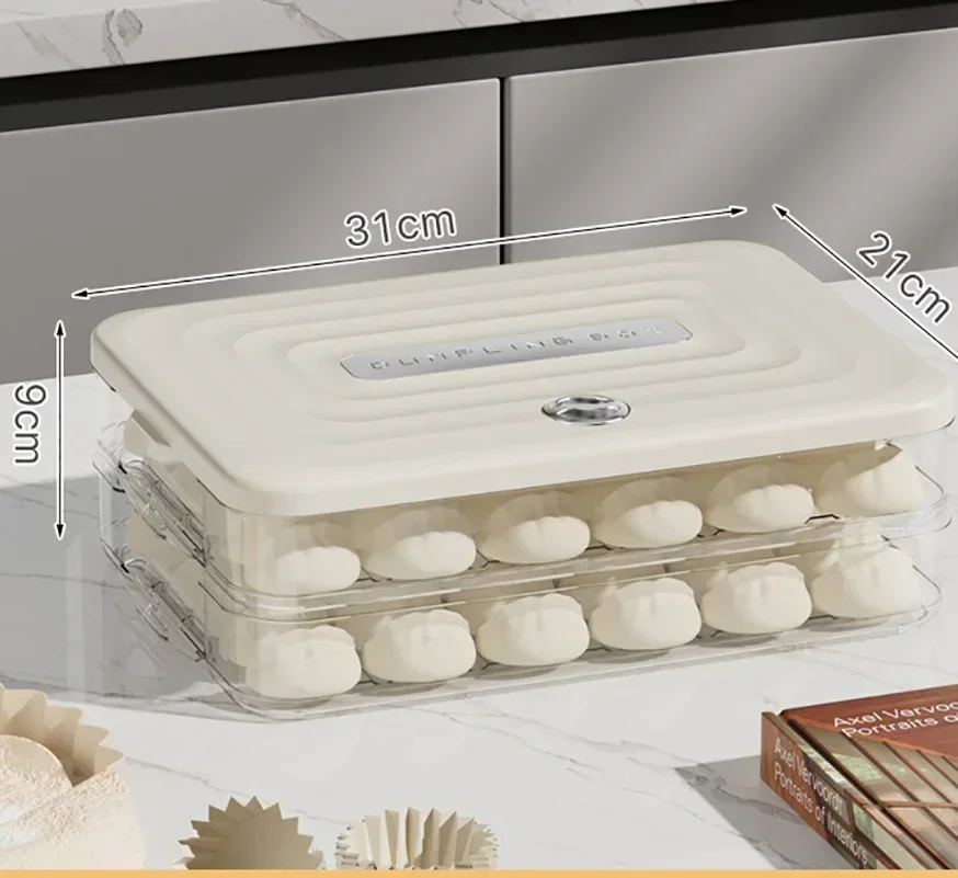 2024 Freezing Storage Box Refrigerator Frozen Dumpling Multi-Layer Wonton Box Household Quick Freezing Fresh-Keeping Box