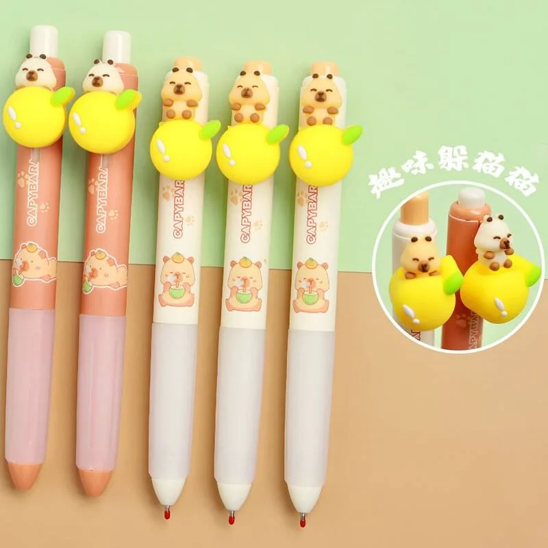 

24PCS/ лот CREATIVE CAPYBARA гель пера гель милый 0,5 мм черные чернила нейтральная ручка подарок канцелярские принадлежности канцелярские школьные принадлежности