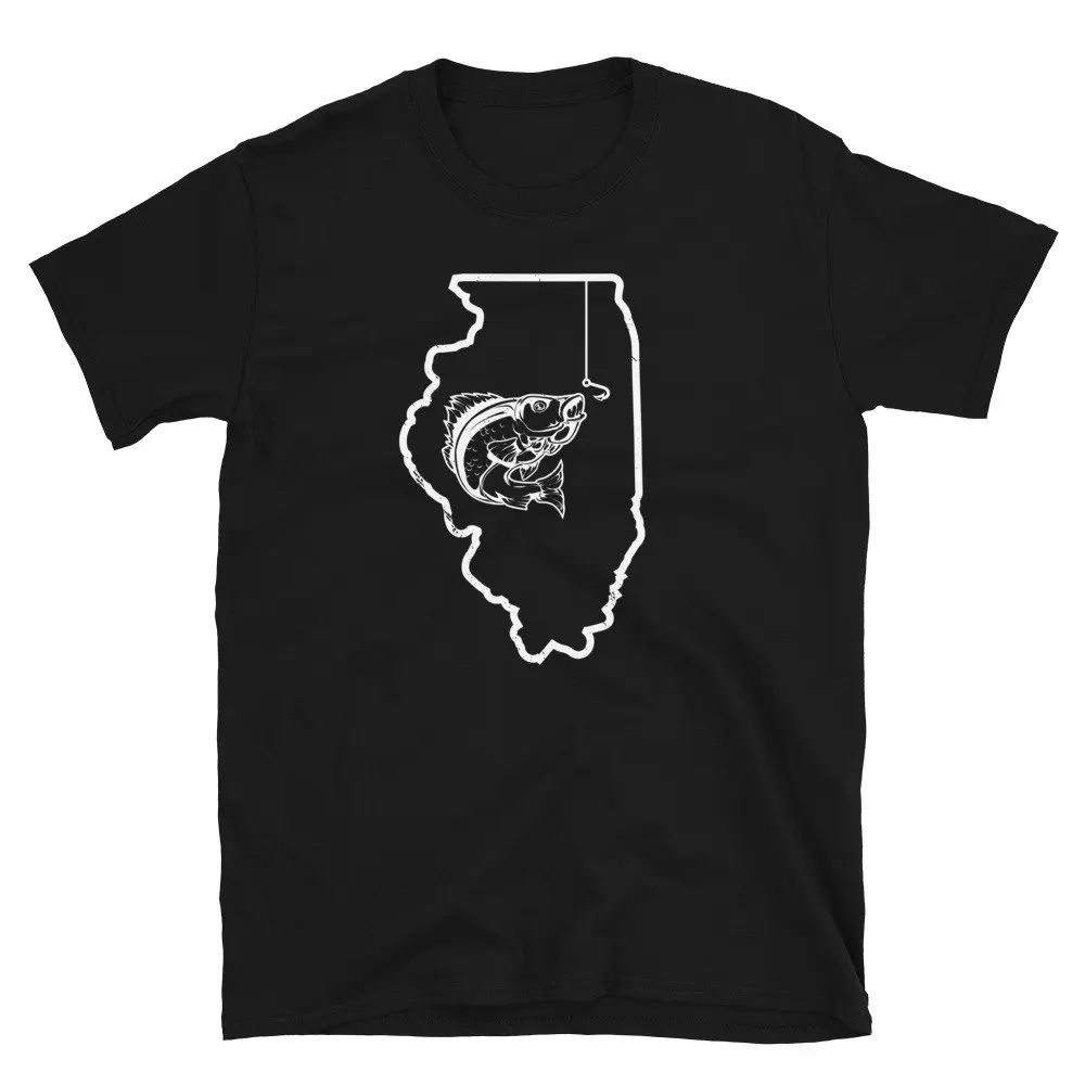 Illinois Fishing T Shirt Walleye Fish Fisherman Fishermen s Map State Unique