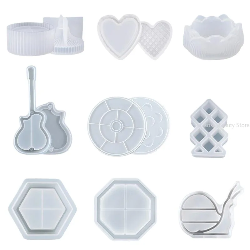 3D Lotus Box Silicone Mold DIY Animal Ring Earrings Jewelry Storage Box Making Tool Heart Aromatherapy Silicone Plaster Mold - view 2
