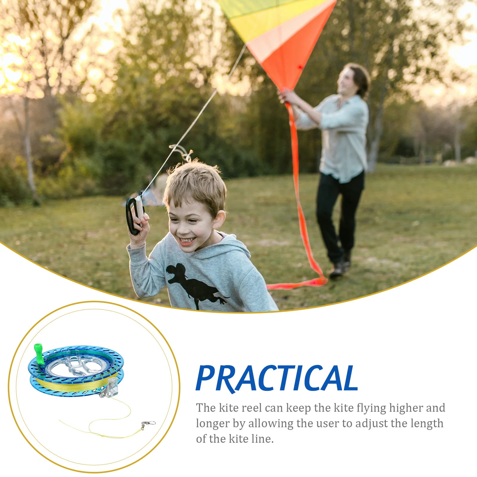 Onbreekbaar lagerhaspelopwinder Krasbestendig spoelhandvat voor buitenvlieger Flying Control Kite