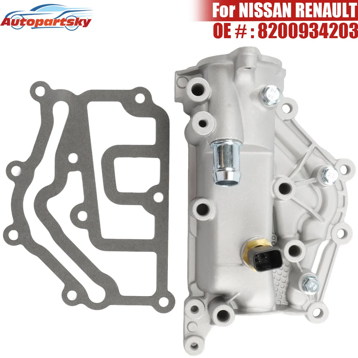 Conjunto de Termostato para Peças Automotivas 8200934203 para NISSAN PLATINA 2001-2009 1.6L RENAULT MEGANE KANGOO 2004-2015 L4 CLIO 2.0L