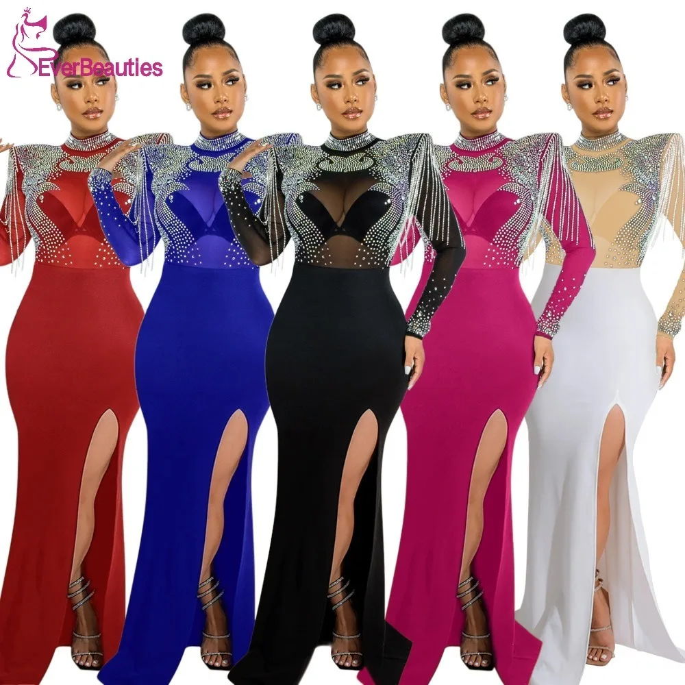 

Mermaid Prom Dresses Elegant Plus Size Evening Dress for Women Sequin Party Dresses Long Sleeves Vestidos Para Eventos Especial