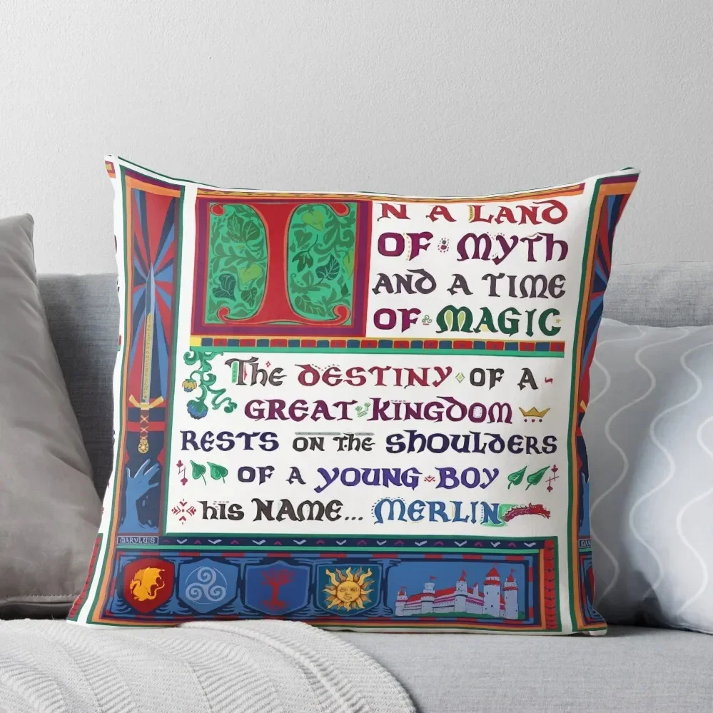 In a land of myth and a time of magic - Merlin Throw Pillow Sofa Cushions Covers luxury decor Pillow