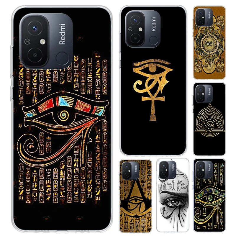 Sacred Eye of Horus Egypt Fresco Phone Case for Xiaomi Redmi 12C 12 10C 10A 10X 10 9C 9A 9 9T 8A 8 7A 7 6A 6 Pro S2 K20 K40 Soft