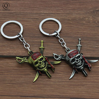 Pirates of the Caribbean Keychains Captain Jack Sparrow Mask Skull Head Keychain Key Ring Fashion Key Holder for Movie Fans Gift