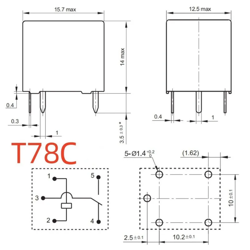 （Large quantity negotiable ）New 1pcs/lot HFKH 12 -ZST(136) T78C-12V 30A 5pins