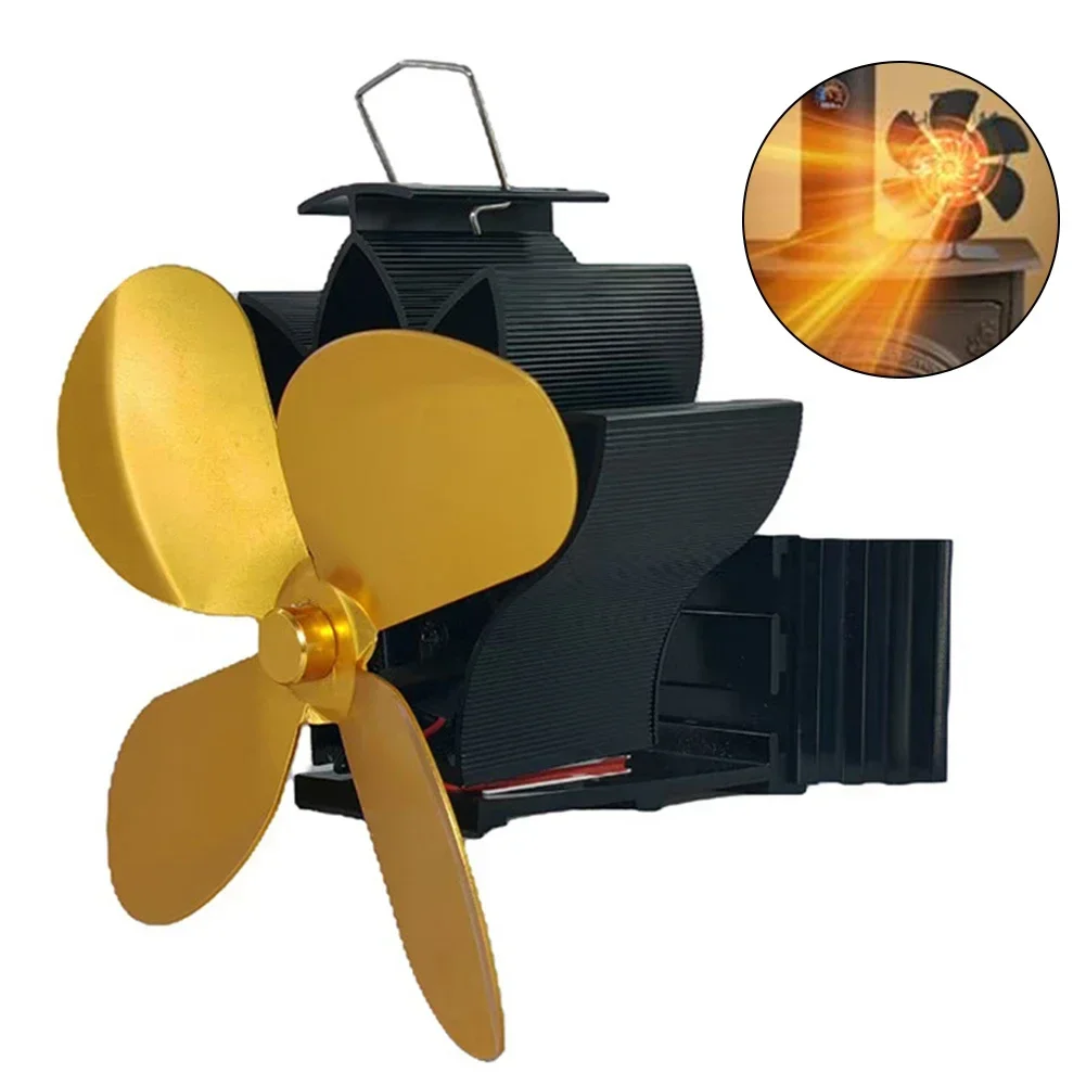 1pc Fireplace Fan Aluminum Alloy Heat Powered Wood Stove Fan: E-Friendly, Quiet & Efficient Fireplace Home Improvement