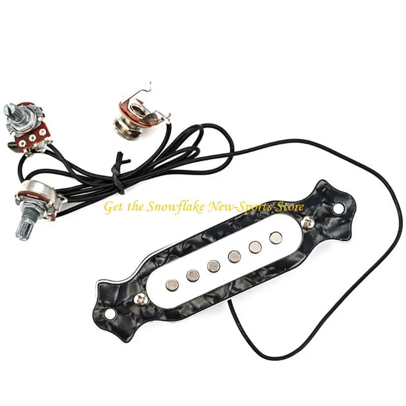 E56D Prewired Guitar Sound Hole Pickup with Volumes & Tone Electric Guitar Humbucker Pickups 6-string Cigar Box Guitar Pickup
